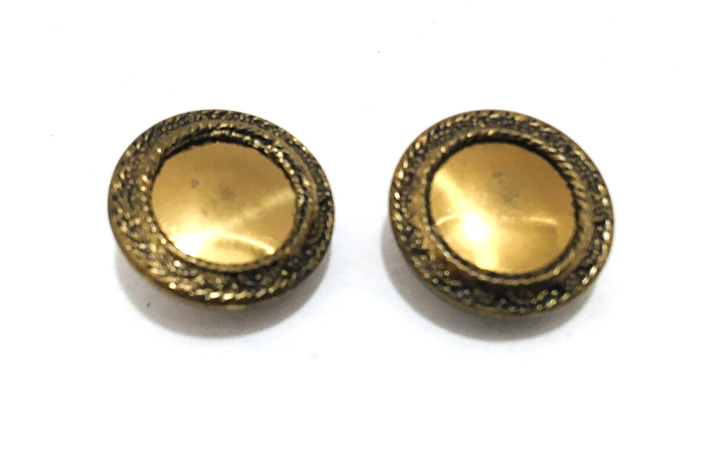 Interesting Brass Color BUTTONS, Vintage DESIGN Unique Rare Unknown Origin
